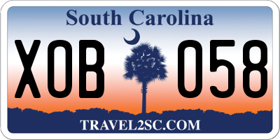 SC license plate XOB058