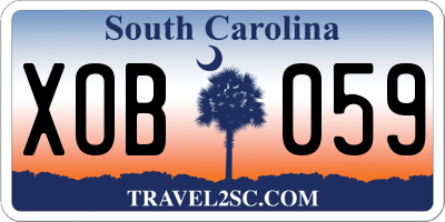 SC license plate XOB059