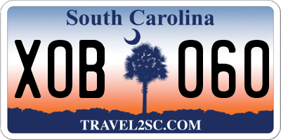 SC license plate XOB060