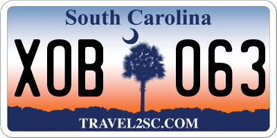 SC license plate XOB063