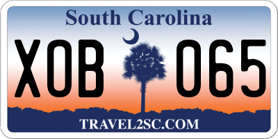 SC license plate XOB065