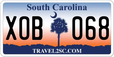 SC license plate XOB068