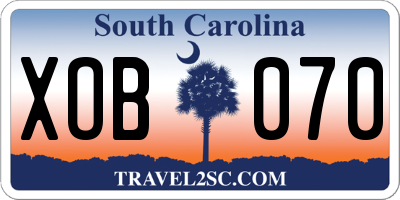 SC license plate XOB070