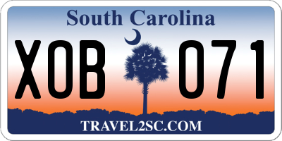 SC license plate XOB071