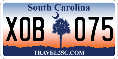 SC license plate XOB075