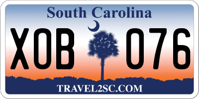 SC license plate XOB076