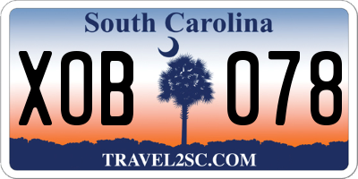 SC license plate XOB078