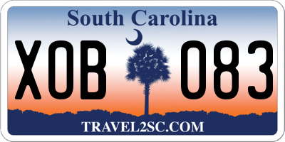 SC license plate XOB083