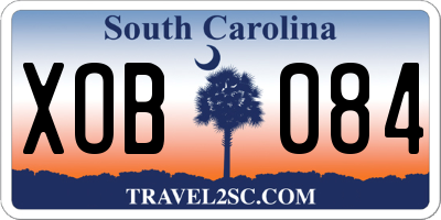 SC license plate XOB084