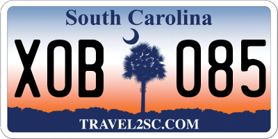 SC license plate XOB085