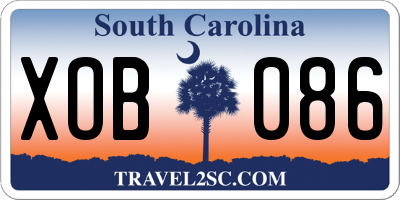 SC license plate XOB086