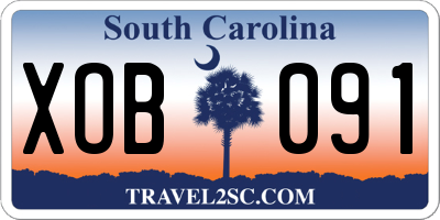 SC license plate XOB091