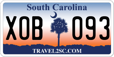 SC license plate XOB093