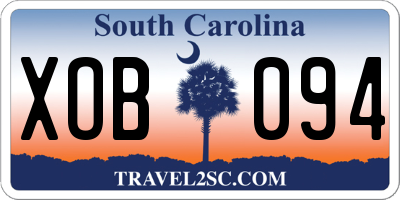 SC license plate XOB094