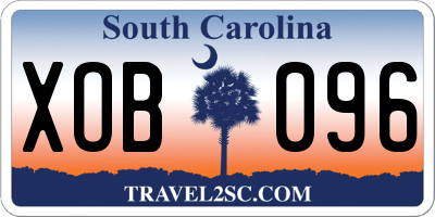 SC license plate XOB096