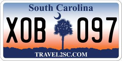 SC license plate XOB097