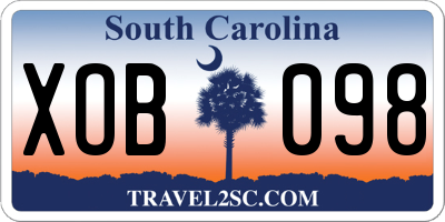SC license plate XOB098