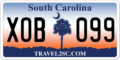 SC license plate XOB099