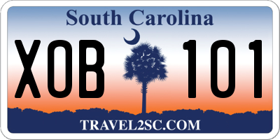 SC license plate XOB101