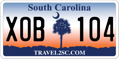 SC license plate XOB104