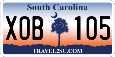 SC license plate XOB105