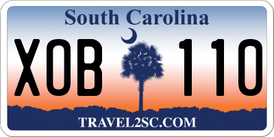 SC license plate XOB110