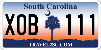 SC license plate XOB111
