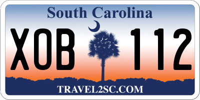SC license plate XOB112