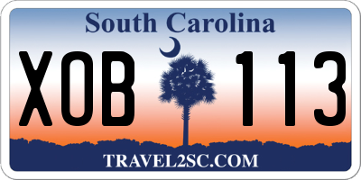 SC license plate XOB113