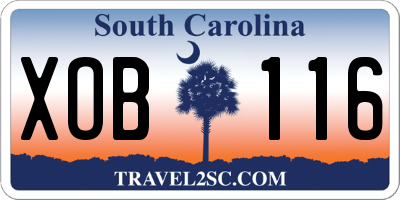 SC license plate XOB116