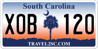 SC license plate XOB120