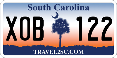 SC license plate XOB122