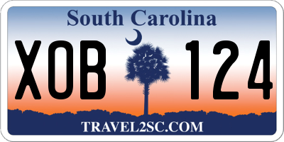 SC license plate XOB124