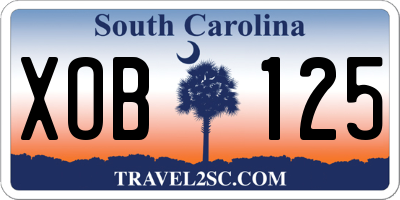 SC license plate XOB125