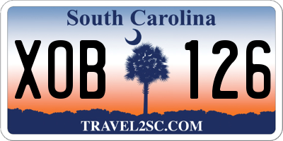 SC license plate XOB126