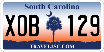 SC license plate XOB129