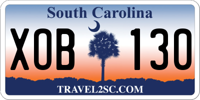 SC license plate XOB130