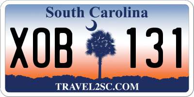 SC license plate XOB131