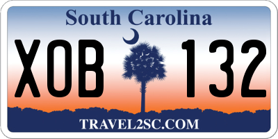SC license plate XOB132