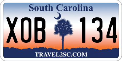 SC license plate XOB134