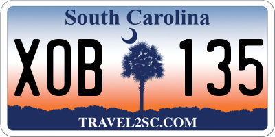 SC license plate XOB135