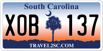 SC license plate XOB137