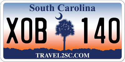 SC license plate XOB140