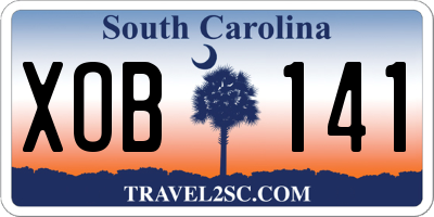 SC license plate XOB141