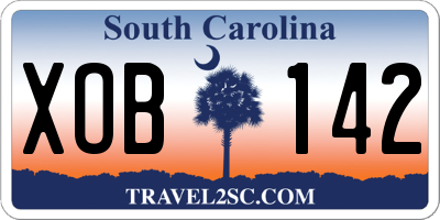 SC license plate XOB142