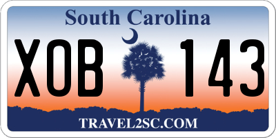 SC license plate XOB143