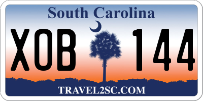 SC license plate XOB144