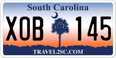 SC license plate XOB145