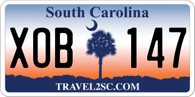 SC license plate XOB147