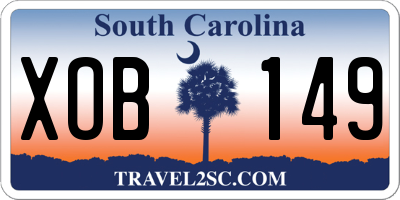 SC license plate XOB149